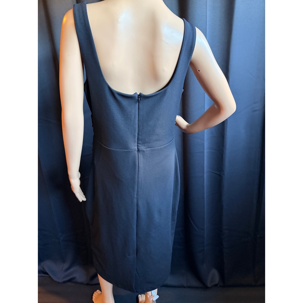 Express Black Ruched Sheath Dress Sz Lg NWT Minimalist Quiet Luxury Coaktail 90s - Picture 3 of 15